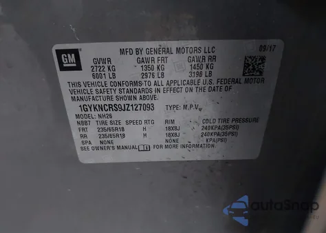 2018 Cadillac Xt5 Luxury from USA, damaged, VIN 1GYKNCRS9JZ127093